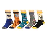 Deer Mum Boy's Winter Non-slip Warm Cotton Socks 5 Pairs