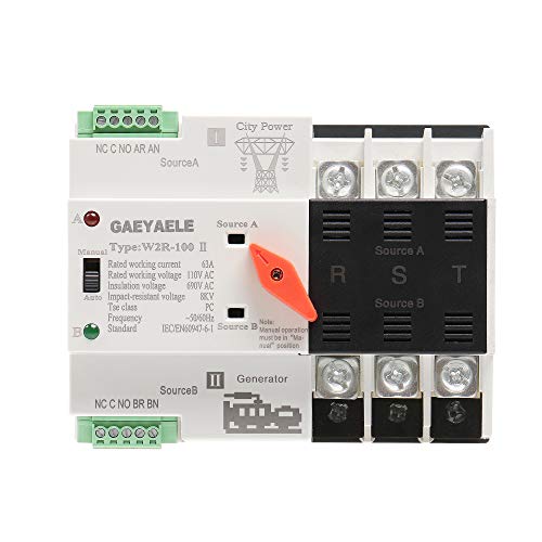 Miniature Circuit Breakers W2R 3P 63A GAEYAELE W2R3P Din Rail Mounted