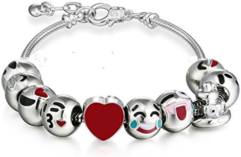 Emoticon Slide Charm Bracelet Adjustable Chain Emoji Bracelets for Girls