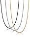 FIBO STEEL 3Pcs 2MM Stainless Steel Curb Link Chain For Men Women Necklace Chain,16-30 Inches