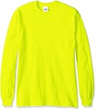 Gildan Men's Ultra Cotton Jersey Long Sleeve Tee, Safety Green, Medium