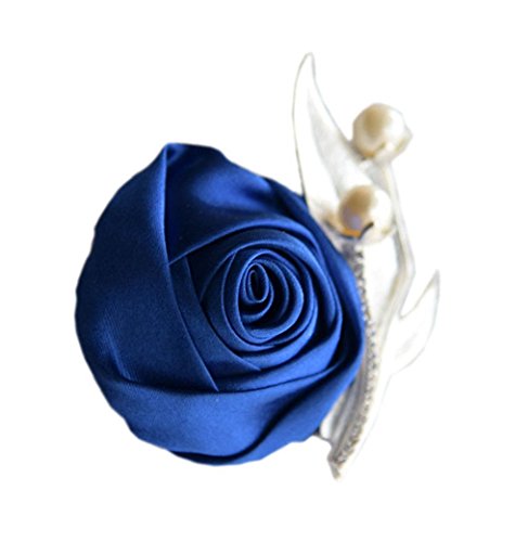 S_SSOY Boutonniere Bridegroom Groom Men's Boutonniere Groomsmen Best Man Boutineer with Pin Artificial Flower Brooch Corsage for Wedding Homecoming Prom Suit Decor Royal Blue 1 Piece - Thumbnail 2