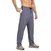 BondiTrekk Men's Fleece Lined Pants Winter Athletic Workout Running Sweatpants Zipper Pockets Water Resistant Warm Joggers