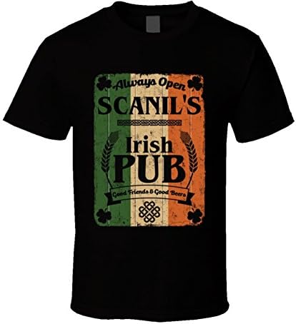 Scanil Irish Pub Sign Custom ST Patricks Day Last Name Ireland Pride T Shirt S Black