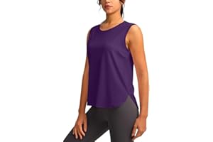 YYV Women's Workout Tank Tops Lightweight Sleeveless Workout Tops Loose Fit Yoga Athletic Running Shirts