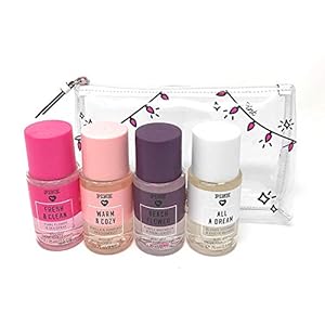 Victoria's Secret Pink Fragrance Mist Set Travel Size 4 Piece Fresh and Clean, Warm and Cozy, Beach Flower, All A Dream