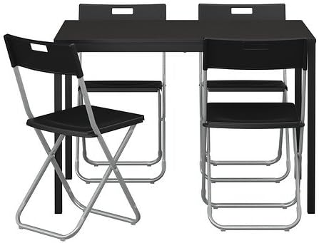 Ikea Tarendo Gunde Tavolo E 4 Sedie 110 Cm Colore Nero