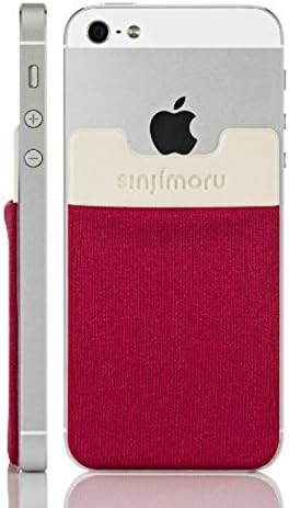 Sinjimoru Sinji Pouch B3 Adhesive accessory pocket for all iPhone, Samsung &amp; Android smart phones (Red)