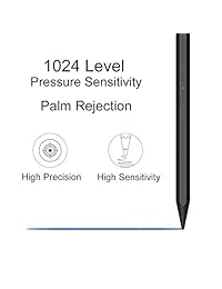iPens Classic Stylus Pen with 1024 Levels of Pressure Sensitivity Compatible with Like Surface Pro Pro 4 Go Studio Laptop Book 2 No Need to Pair Magnet Attached Type Charging Permanently use(Black)
