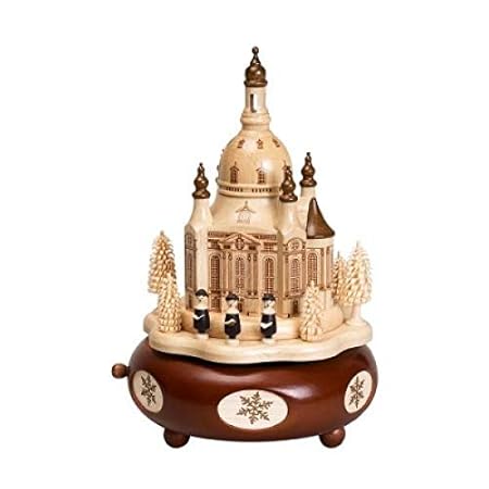 Spieluhr Holz - Spieldose Dresdner Frauenkirche – Handarbeit - 22cm – Erzgebirge – NEU