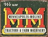 Minneapolis Moline Logo Tractors Farm Machinery Distressed Retro Vintage Tin Sign by Poster Revolution