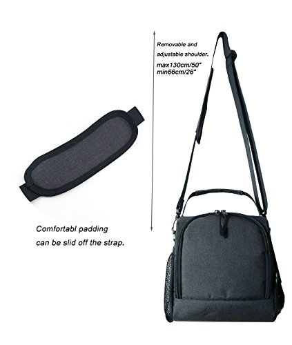 Insulated Lunch Box F40C4TMP Tote Cooler Bag Medium For men adult women kids bento box Grey, Medium