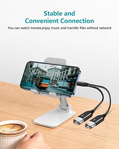 USB C Male to Dual USB Female Adapter USB Type C to Dual USB Splitter USB C to Double USB 2.0 Adapter Dual USB OTG Adapter for MacBook, iPad Pro/iPad Air 4/Mini6, Samsung Tabs S8 Ultra, Surface