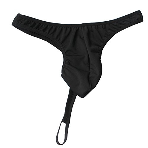 TIAOBU US Mens Strap O ring Thong Brief Underwear One Size Black