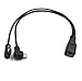 Duttek Micro USB Splitter Cable, Micro USB Splitter 1 to 2 Cable, Micro USB Female to Double 2 Micro USB Male Right Angle 90 Degree Converter High Speed Charging Cable Cord 25CM/10 Inch