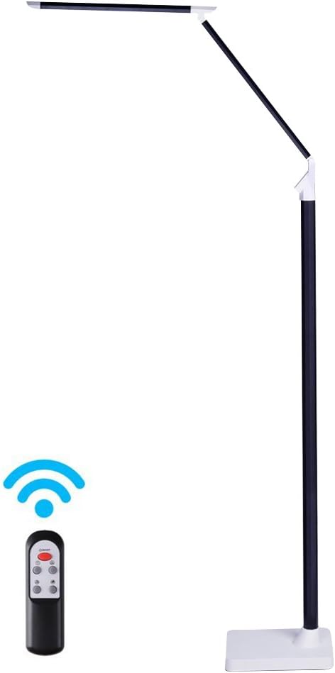 Floor Lamp For Living Room,OuBay Modern Foldable Standing Lamp (Led Dimmable 5 Color Mode,5-Level Dimmer,50,000 Hours Lifespan,For Reading,Sleeping,Mini Remote Control,Flicker-Free )