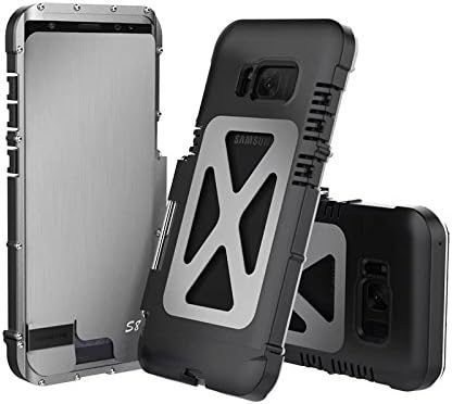 Armor King Outdoor Flip Cover Case for Samsung Galaxy S8 Stainless Steel Heavy Duty Clamshell(Silver)