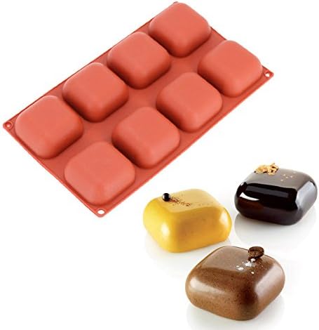 3D Silicone 8-Cavity Square Gem Design Cake Baking Mold For Mousse Cheese Chocolate Soap Pudding Dessert Decorating Tools