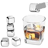 Stainless Steel Ice Cubes, RIVERSONG Whiskey Stones Reusable Ice Cubes Chilling Stones Rocks for Wine, Beer, Beverage- FDA approved (Set of 8)