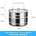 Authenzo Stackable Steamer Insert Pans (Two Layers) with Sling for Instant Pot Accessories Stainless Steel Food Pressure Cooker, Baking Upgraded Interchangeable Lids Included, 6/8 QT