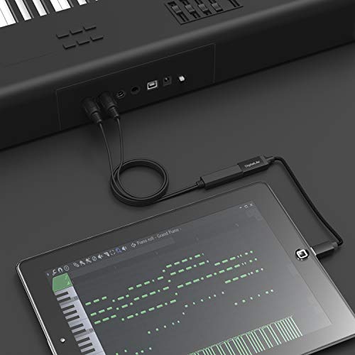 USB MIDI Interface Cable - MIDI to USB 1 In 1 Out Cable Converter - for Music MIDI Keyboards Synthesizer Drum Home Music Studio(6.5 Ft /2M)