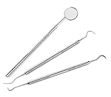 Dental Hygiene Tool Kit - Includes Stainless Steel Tarter Scraper/scaling Remover, Dental Toothpick, Mouth Mirror - By Majestic Bombay- Dentists Tools Set Is Ideal for Personal Use & Pet Friendly