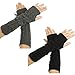 Women's Crochet Long Fingerless Gloves with Thumb Hole