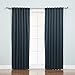 Best Home Fashion Basic Thermal Insulated Blackout Curtains - Back Tab/Rod Pocket - Navy - 52