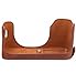 CEARI PU Leather Camera Half Case Bottom Case for Fujifilm X100S X100T Digital Camera + Microfiber Clean Cloth - Coffee