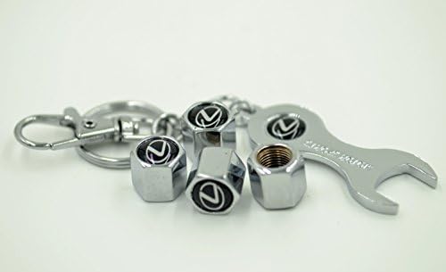 Triumph®(Fullfilled and Shipped By Amazon) Electronics Wheel Tyre Tire Metal Alloy Stem Valve Cap with Wrench Keychain Set for all land Lexus model,LS ES IS LX RX GS GX