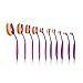 Summifit 10 Pcs Soft Oval Brushes Set Foundation Concealer Eyeliner Eyeshadow Blush Contour Makeup Brush Kit Cosmetic Tools