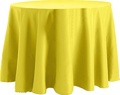 Bright Settings 70 Inch Round Tablecloth, Flame Retardant Basic Polyester, Lemon