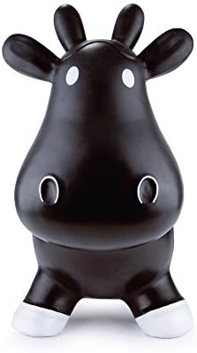 Thicker Cow Farm Hopper, Racing Pony Inflatable Hoppers,Bouncy Horse for Kids (black)