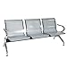 Peach Tree Airport Reception Waiting Room Chair for Garden Salon, Reception Room, Office, Barber Bench in Bank Hospital and Market (3 Seats, Silver)