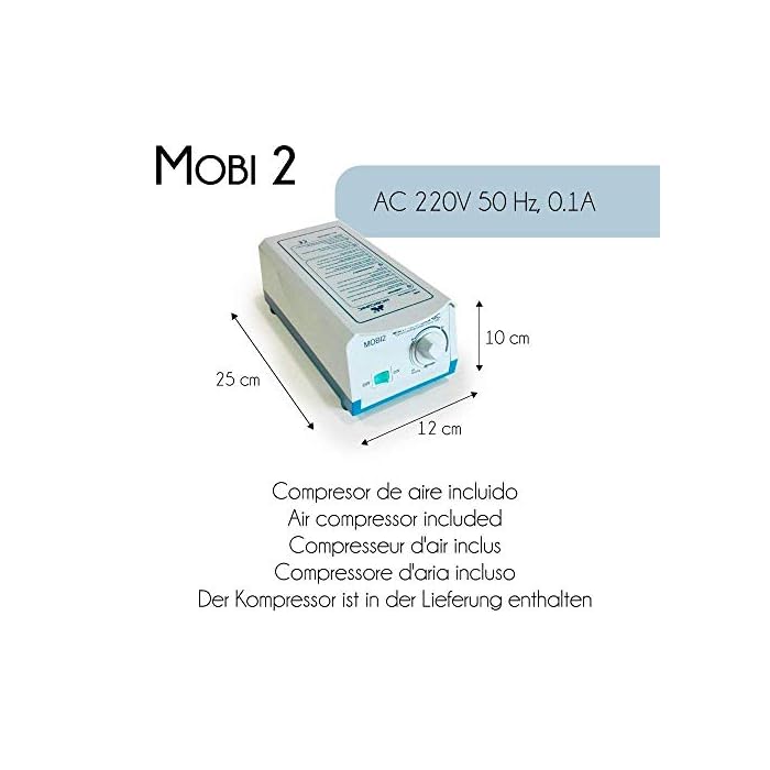 Mobiclinic, Mobi 2, Colchón antiescaras con motor compresor, para escaras grado I y II, de aire alternante, Nylon y PVC médico ignífugo, 200 x 86 x 9.5, 20 celdas, color Azul - Imagen 4