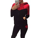 Flymall Cotton 2PCS Sport Pullover Hoodie Tracksuit Sweatshirt Sweatpant Set
