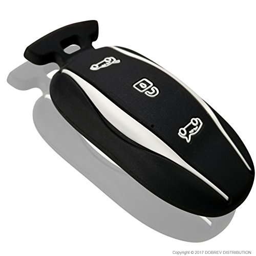 Massimiliano Incas Dobrev 3 Buttons Silicone Smart Key Case Rubber Cover Skin Fob Holder for for Tesla Model S X P85D P70