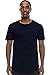 JC DISTRO Mens Hipster Hip Hop Cotton Elong Round Scallop Hemline Tshirt Navy Medium