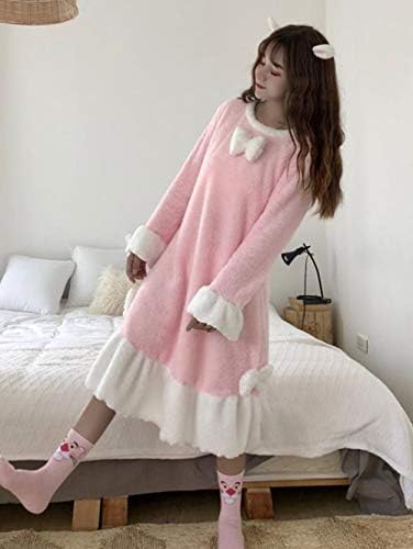 Ptorパジャマ レディース 長袖 もこもこ ルームウェア ワンピース ロング丈 寝間着 あったか 可愛い 部屋着 フランネル ふわふわ 姫系 ナイトウェア ネグリジェ ピンク 秋 冬 B07zqy2371 1 180円 セール開催中最短即日発送 新作 人気 送料無料 激安 お買い得 キ フト
