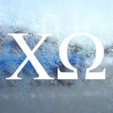 CHI OMEGA Sorority White Decal Chi-O Laptop Window White Sticker