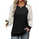 Ohhettm Sweatshirt for Women Crewneck 2026 Fashion Cable Knit Long Sleeve Loose Lightweight Sweater Fall Pullover Blouses Top