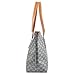 Micom Casual Signature Printing Pu Leather Tote Shoulder Handbag with Metal Decoration for Women (Blue)