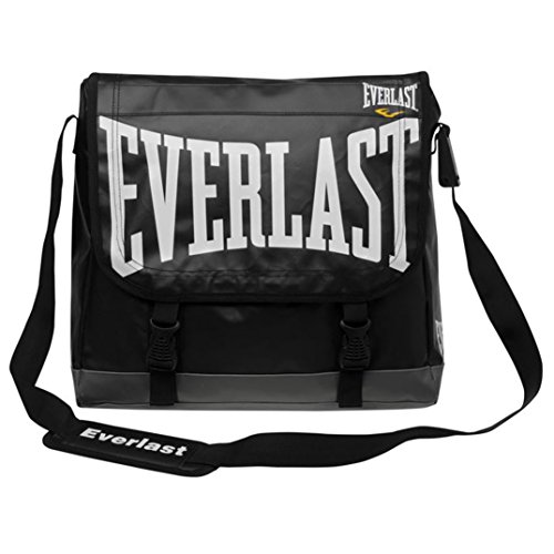 Everlast Boxing Black PVC Messenger Satchel Laptop Shoulder Flap Over Bag
