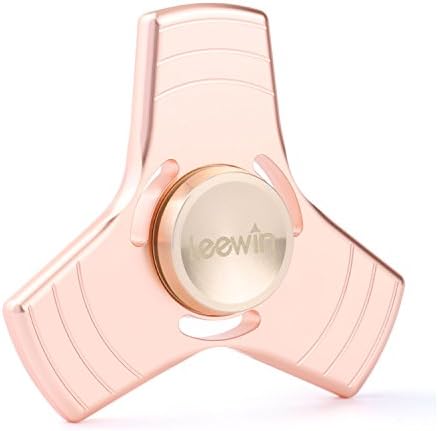 Leewin Hand Spinner Fidget Toys Durable Metal Made Focus EDC Toy for Relieve Stress Anxiety ADHD High Speed- Up to 5 Minutes (Rose Gold)