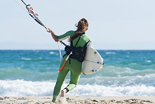 A Woman With Her Kitesurfing Board Walking Into The Water Tarifa Cadiz Andalusia Spain Poster Print (38 x 24)