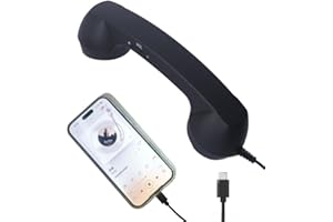 2026 New Retro Phone handset - Compatible with iPhone, Android, USB-C/Type-C Devices, Classic Retro Tech for Clear Calls (Bla