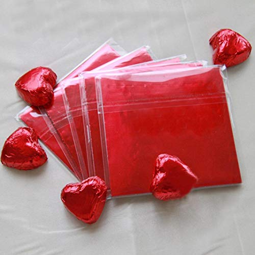 Christmas Wrapping Paper, Color Food Tin Foil and Joyful DIY Baking Chocolate Aluminum Candy Foil, Christmas Decorations Clearance Ornaments Decor (Red)