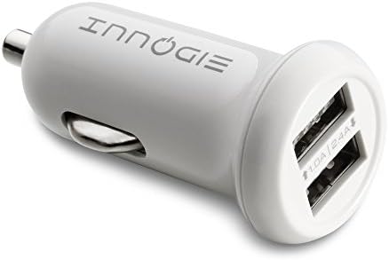 Innogie (4.8A / 24W 2-Port Car Charger) Dual USB Charger Car Accessories for iPhone 6 / 6 Plus, 5 / 5s, iPad, Galaxy S6 / S6 Edge, S5,and More (Black, White) (White)