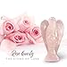 Earth Therapy Pocket Guardian Angel with Serenity Prayer Card - Pink Healing Stone Figurine - Rose Quartz
