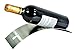 Sleek Modern Contemporary Brushed Stainless Steel, Single Bottle Serving Display Wine Rack